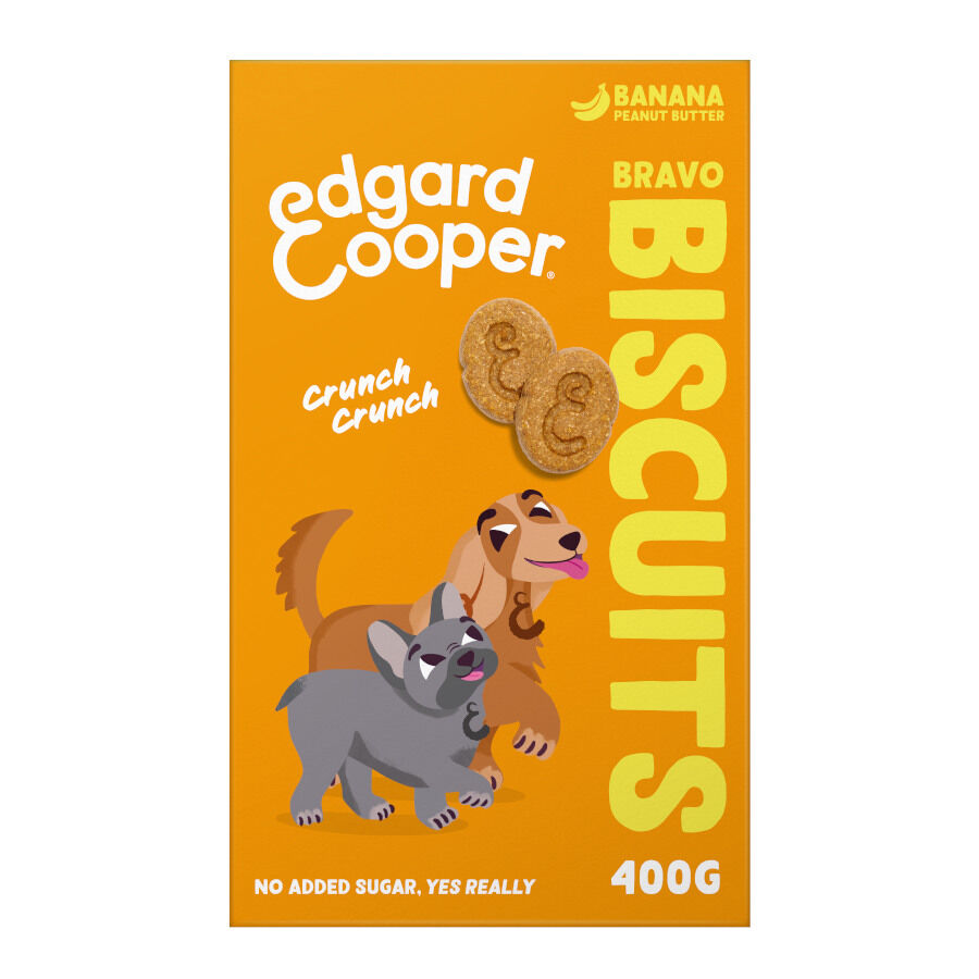400 g Edgard & Cooper Galletas de Banana y Mantequilla de Cacahuete snack para perros, , large Imagen numero 1